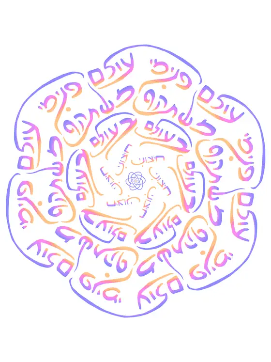 הדפס ממוסגר של המנטרה עולם פנימי משתקף בעולם חיצוני